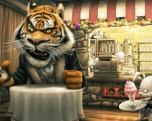 Bunnies and Tigers Funny wallpaper 220x176