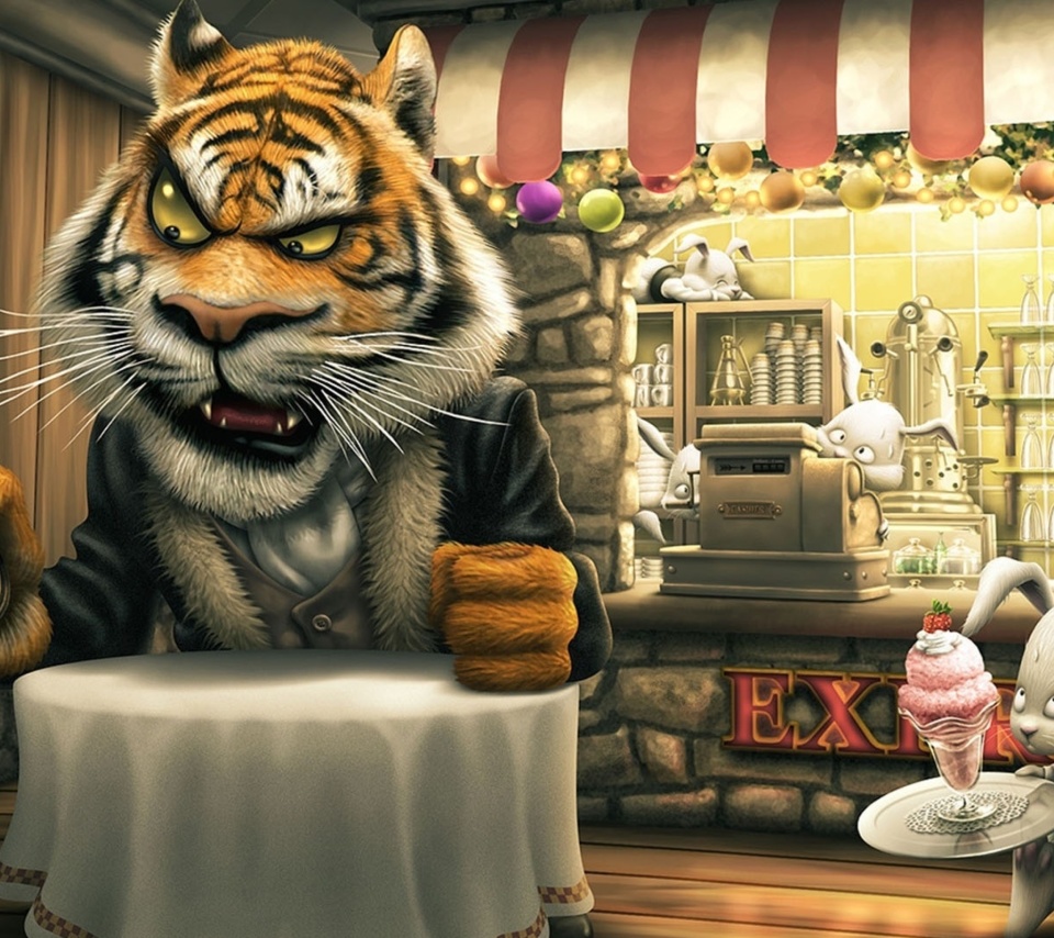 Bunnies and Tigers Funny screenshot #1 960x854