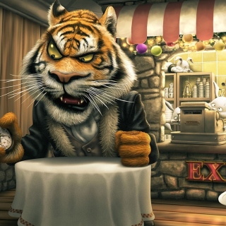 Bunnies and Tigers Funny - Fondos de pantalla gratis para iPad 2