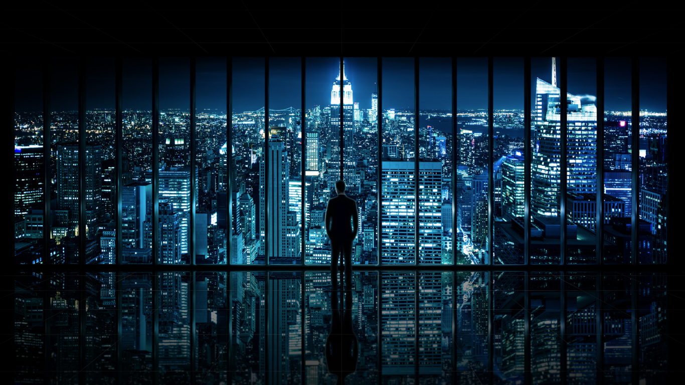 Gotham City wallpaper 1366x768