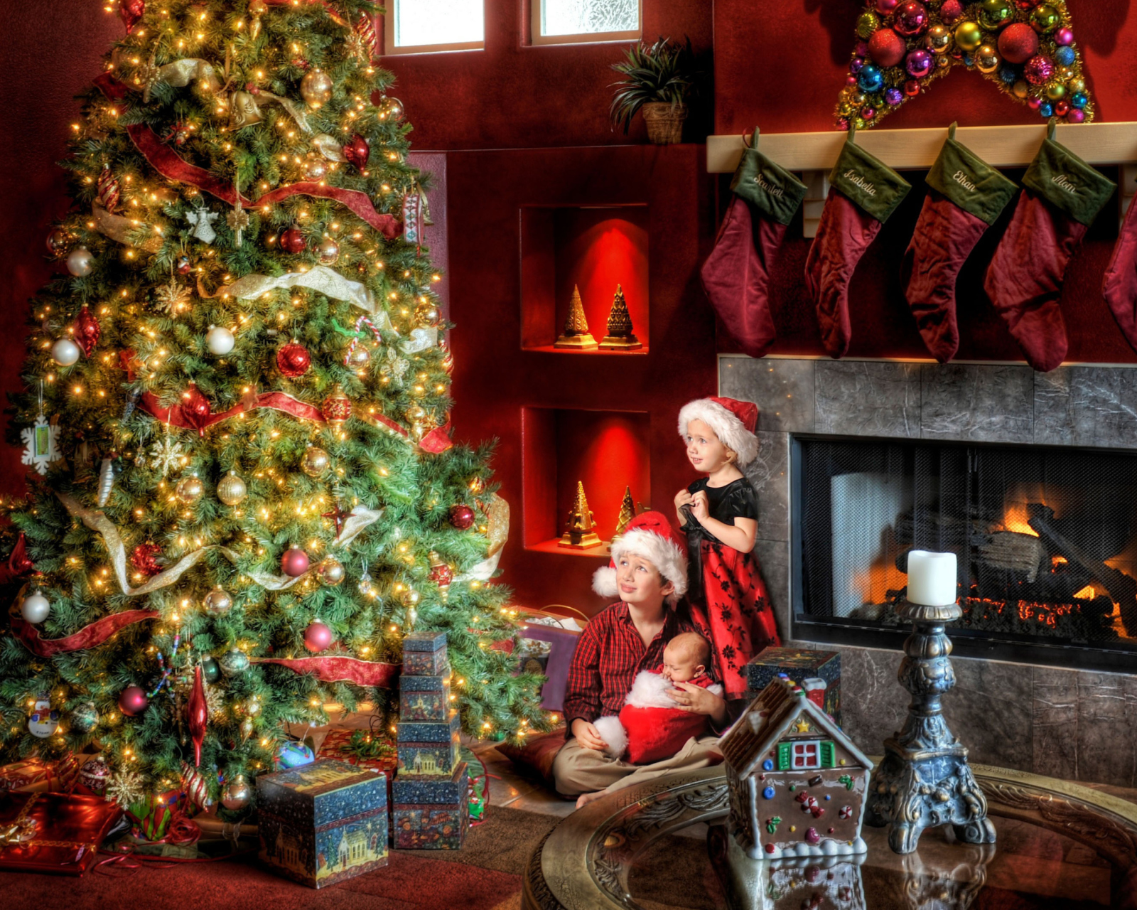 Das Family Christmas Wallpaper 1600x1280