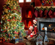 Das Family Christmas Wallpaper 176x144