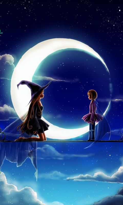 Fairy and witch wallpaper 480x800