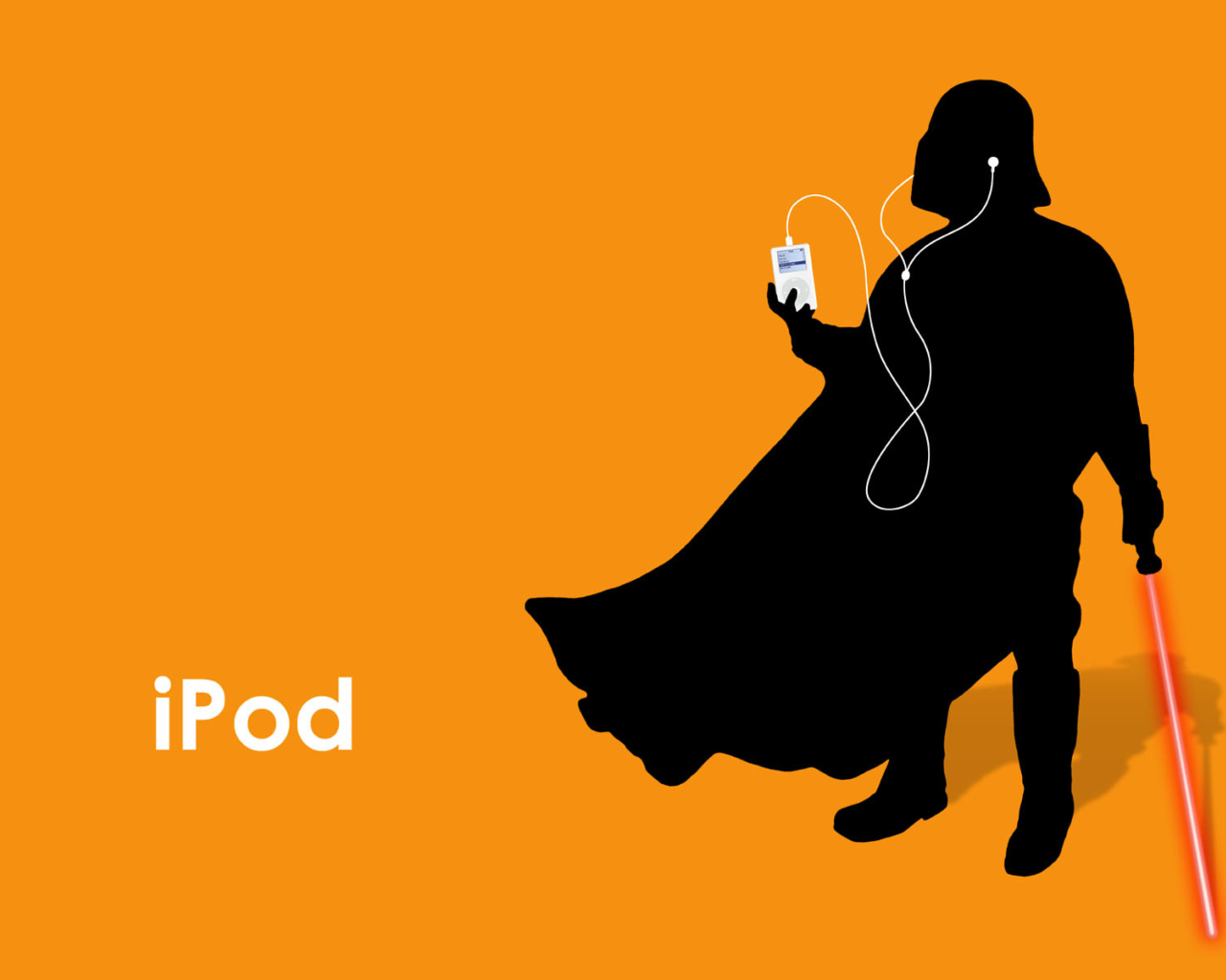 Darth Vader with iPod wallpaper 1280x1024
