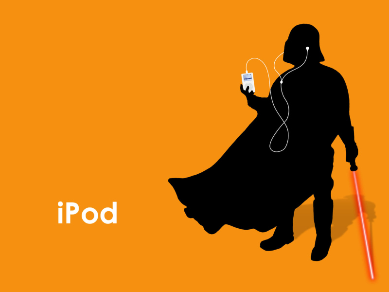 Обои Darth Vader with iPod 800x600