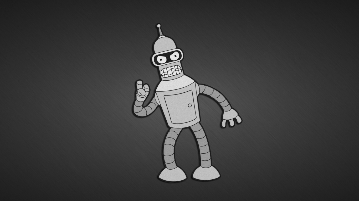 Fondo de pantalla Futurama, Bender 1366x768