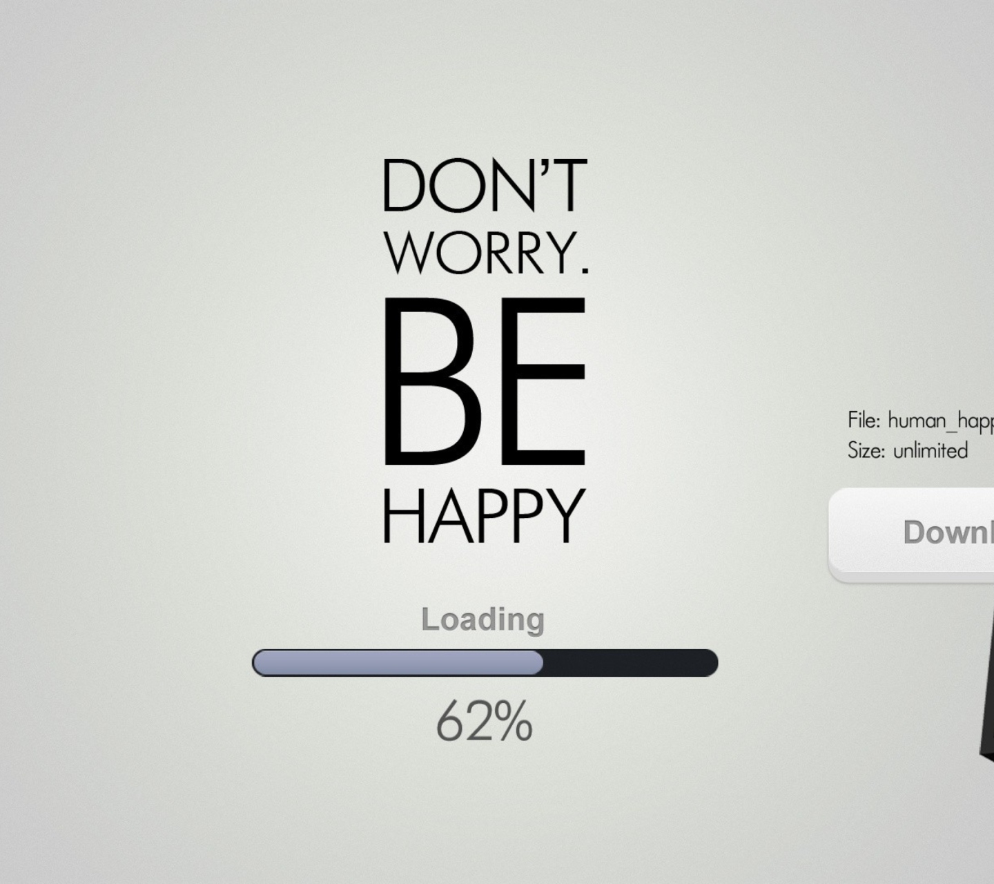 Обои Don't Worry Be Happy Quote 1440x1280