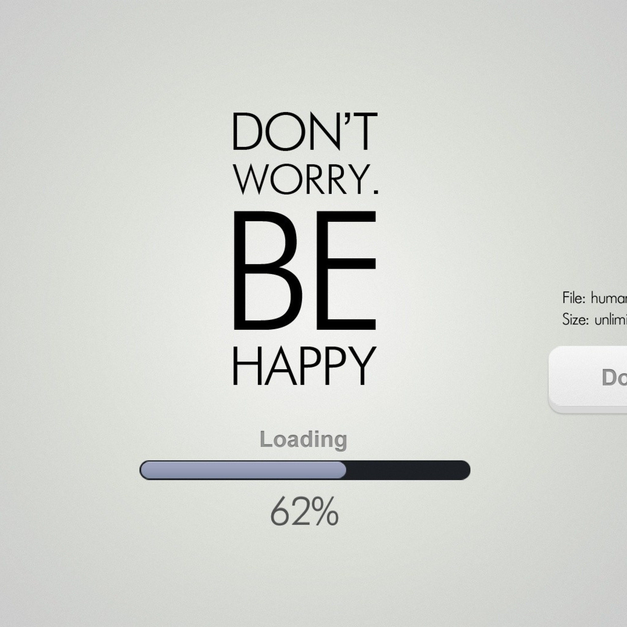 Das Don't Worry Be Happy Quote Wallpaper 2048x2048