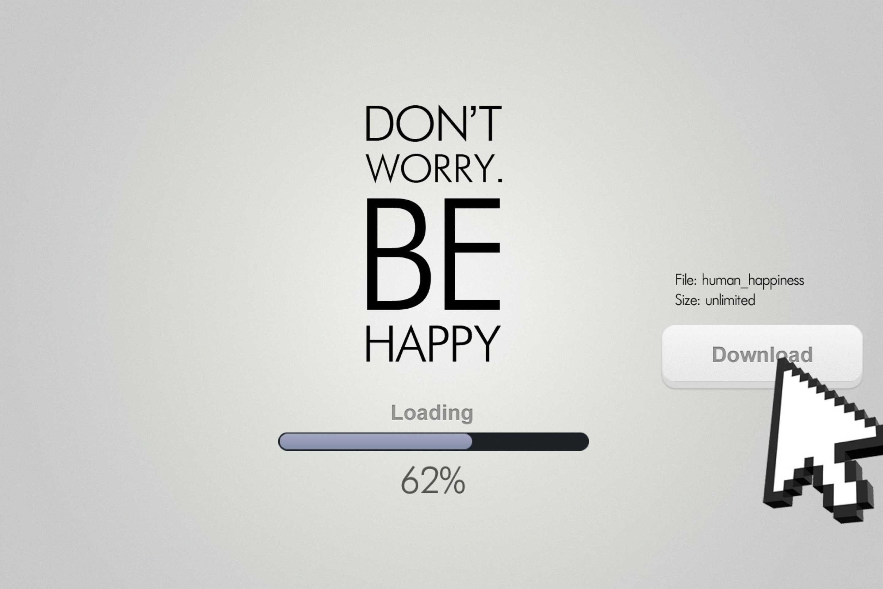 Das Don't Worry Be Happy Quote Wallpaper 2880x1920