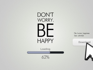 Das Don't Worry Be Happy Quote Wallpaper 320x240