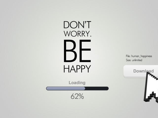Обои Don't Worry Be Happy Quote 640x480