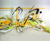 Fondo de pantalla Graffiti: Daim 3D 176x144