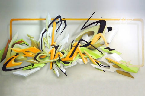 Fondo de pantalla Graffiti: Daim 3D 480x320