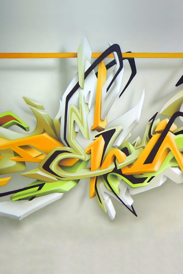 Fondo de pantalla Graffiti: Daim 3D 640x960