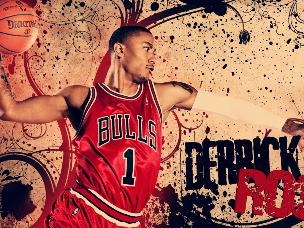 Derrick Rose in Chicago Bulls wallpaper 1024x768