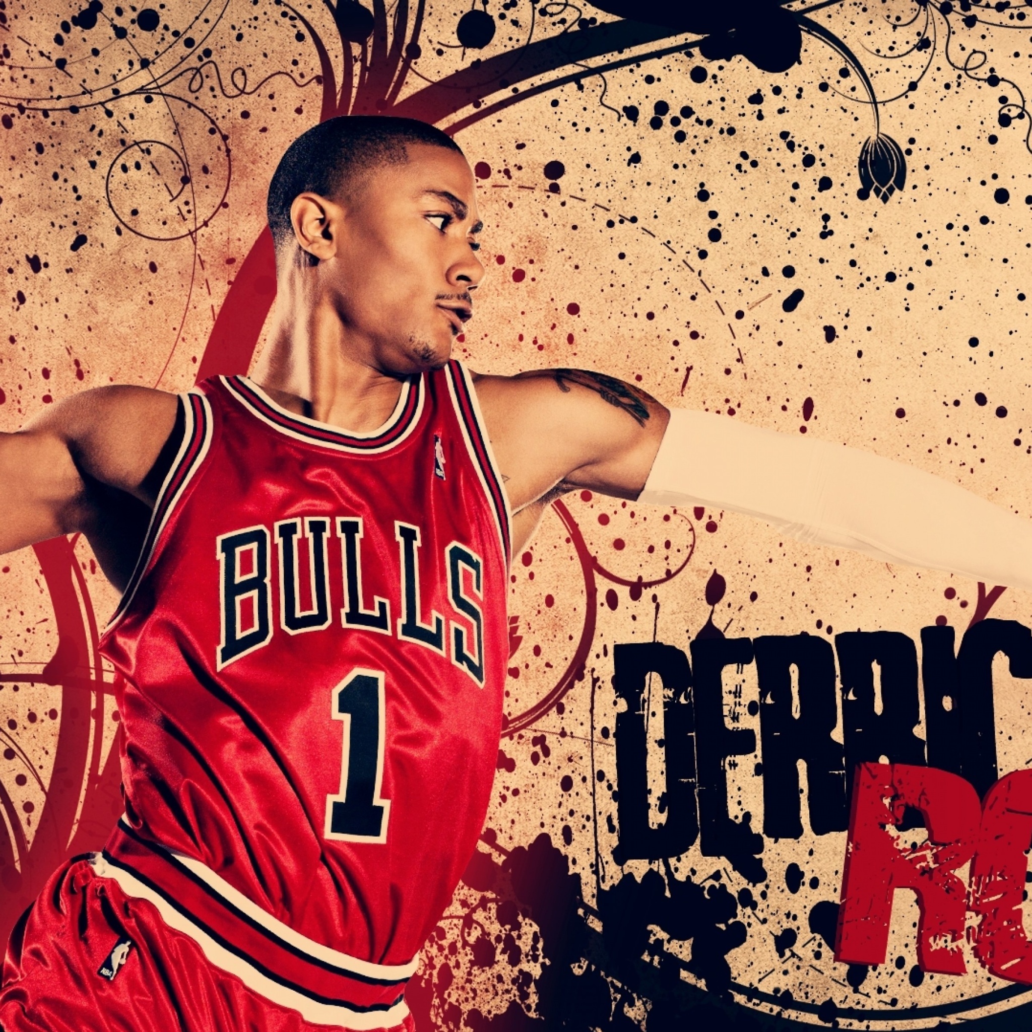 Fondo de pantalla Derrick Rose in Chicago Bulls 2048x2048