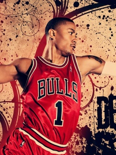 Derrick Rose in Chicago Bulls wallpaper 240x320