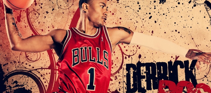 Derrick Rose in Chicago Bulls wallpaper 720x320