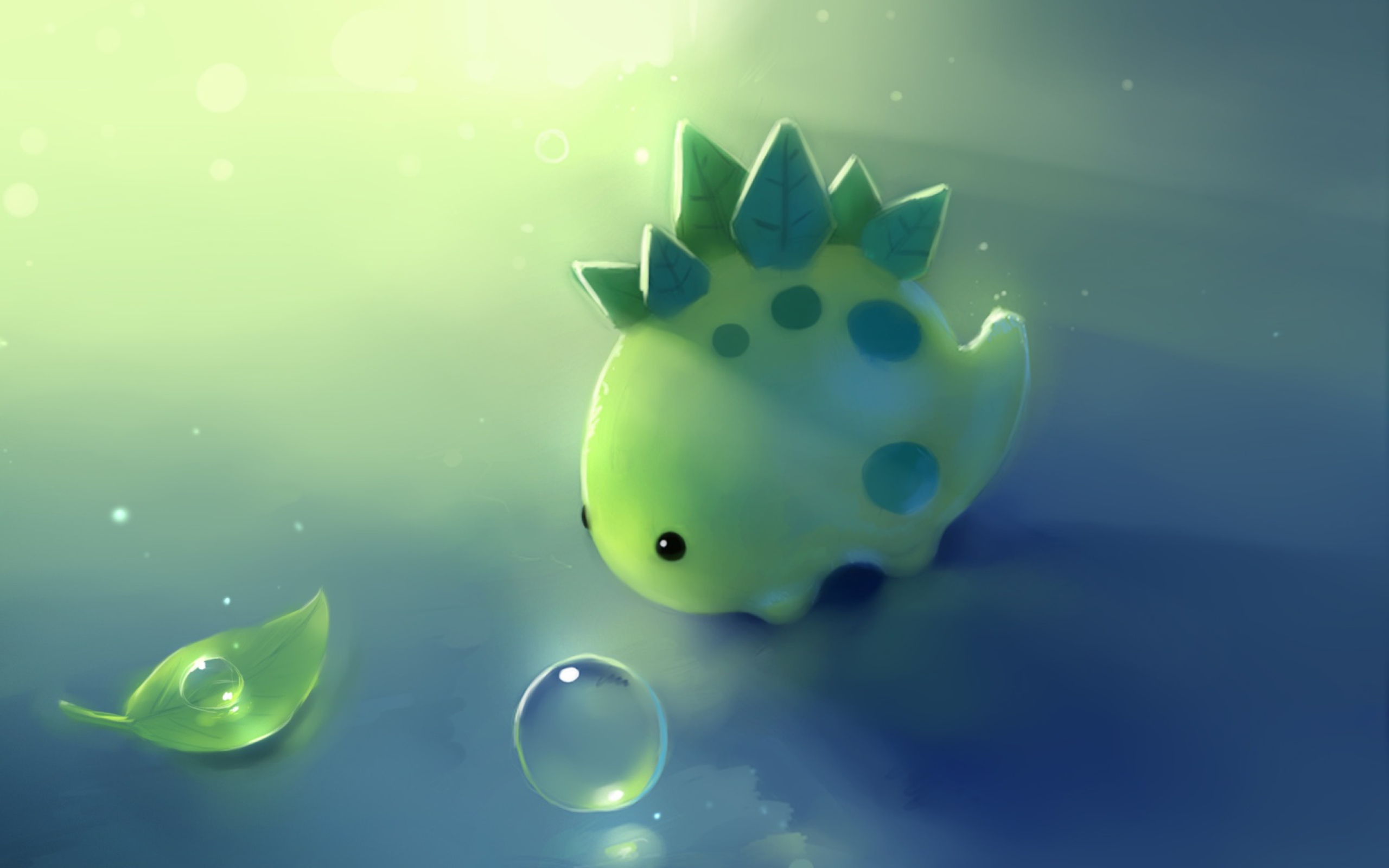 Green Dino wallpaper 2560x1600