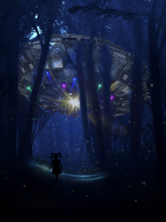 Ufo And Girl wallpaper 240x320