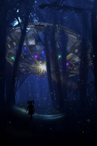 Ufo And Girl screenshot #1 320x480