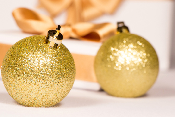 Das Gold Christmas Balls Wallpaper