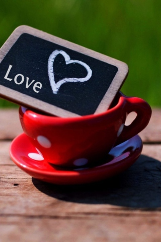 Mug with Heart wallpaper 320x480