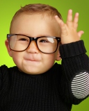 Happy Baby Boy In Fashion Glasses wallpaper 128x160