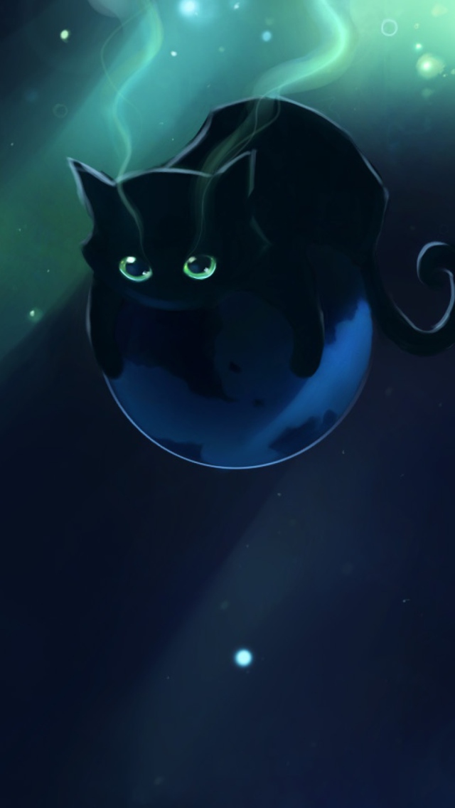 Das Space Cat Wallpaper 640x1136