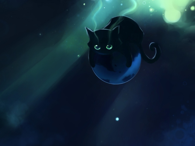Das Space Cat Wallpaper 640x480