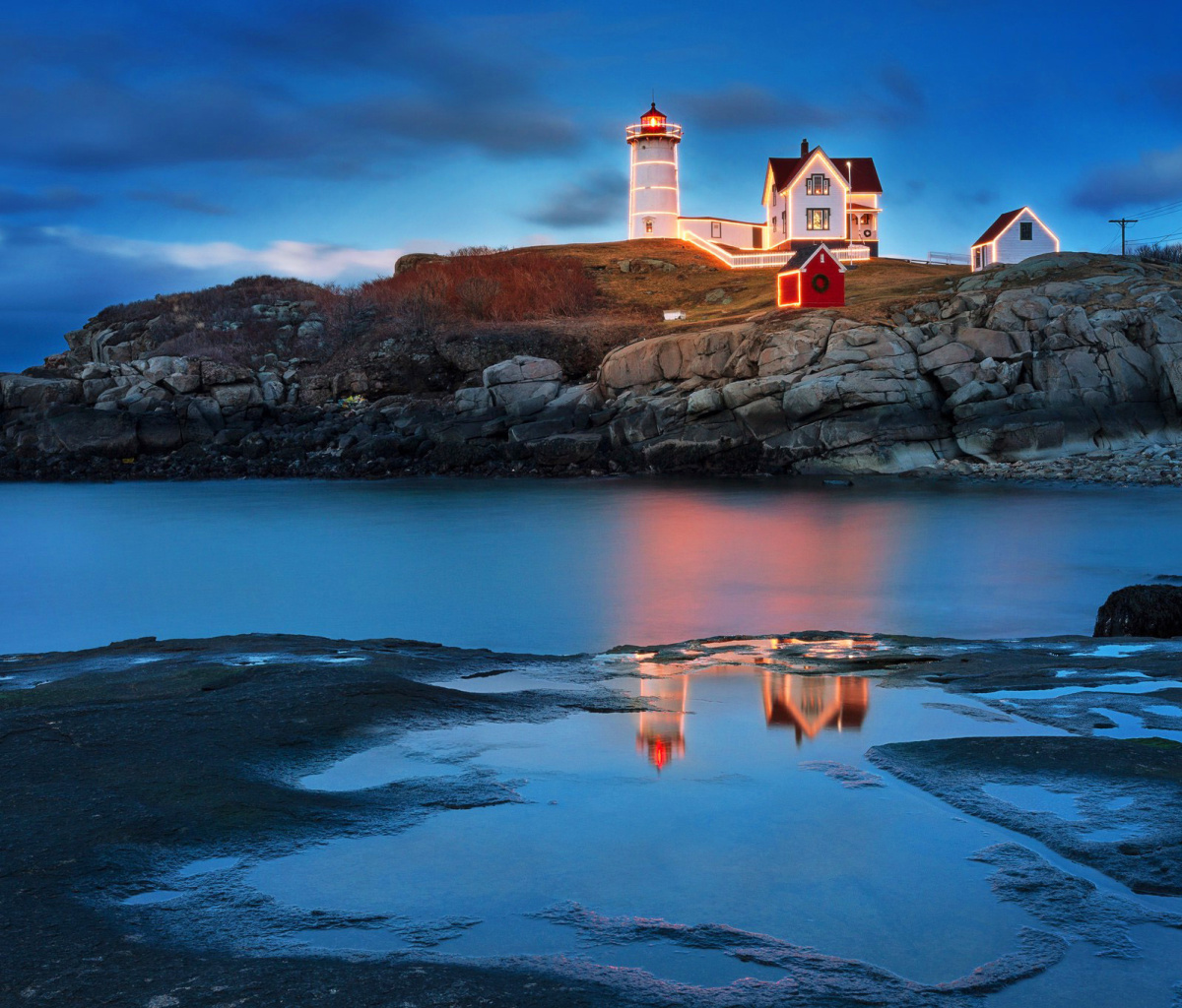 Fondo de pantalla Lighthouse Night Light 1200x1024