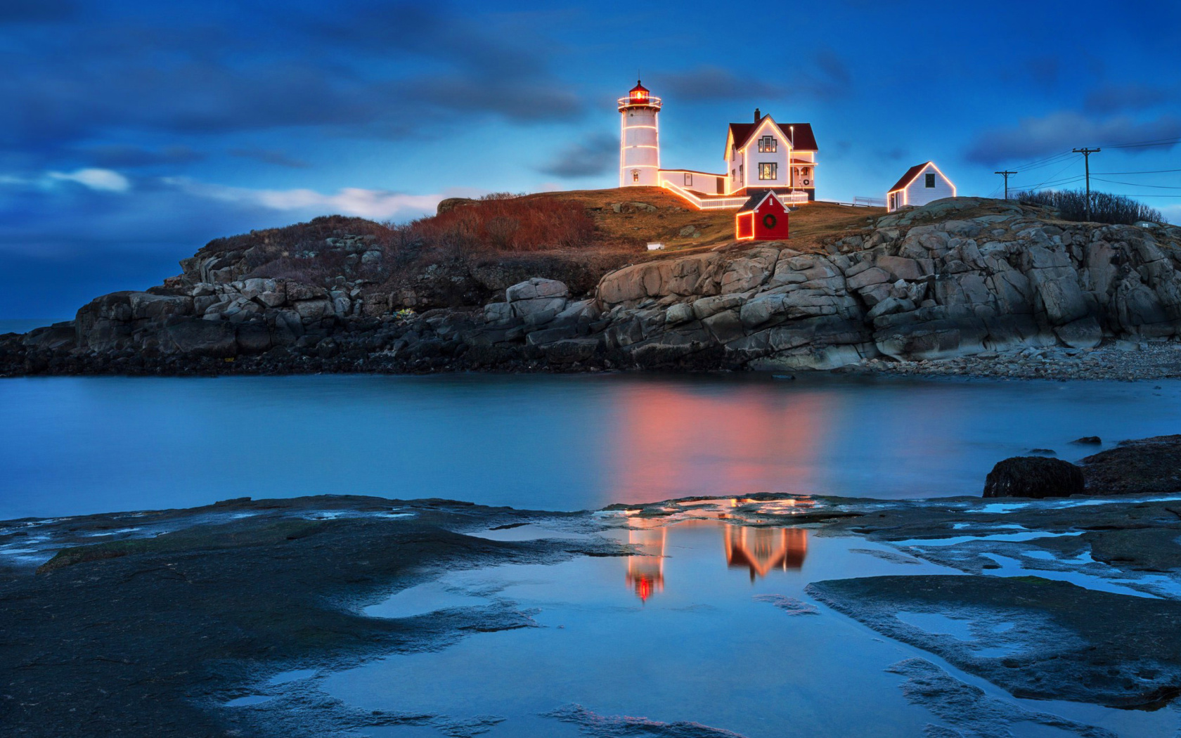 Sfondi Lighthouse Night Light 1680x1050