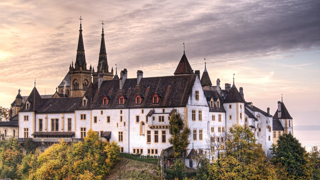 Das Neuchatel, Switzerland Castle Wallpaper 1280x720