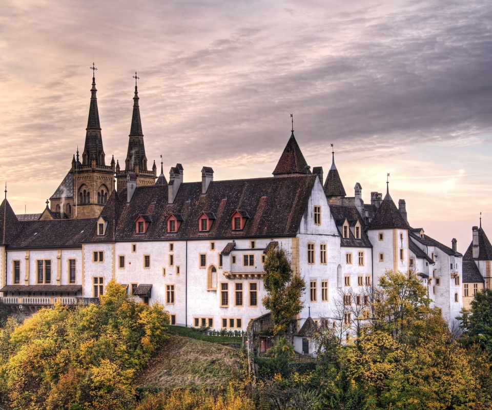 Fondo de pantalla Neuchatel, Switzerland Castle 960x800