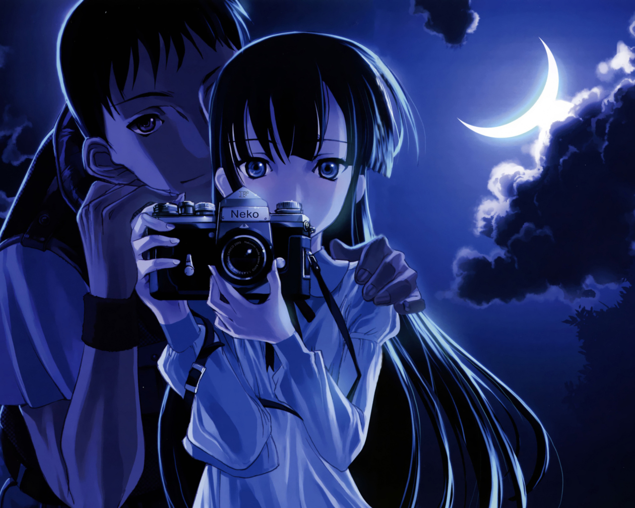 Das Anime Girl With Vintage Photo Camera Wallpaper 1280x1024