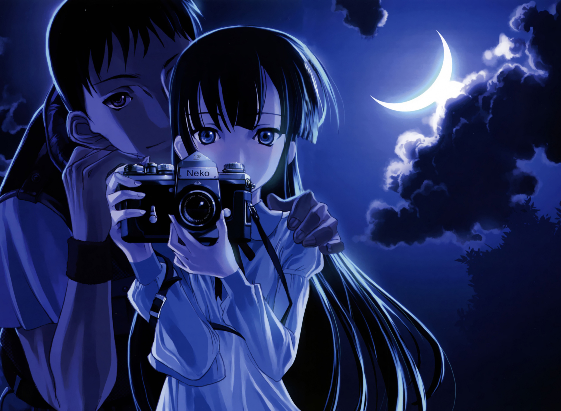 Fondo de pantalla Anime Girl With Vintage Photo Camera 1920x1408