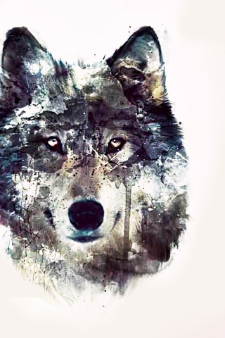 Wolf Art wallpaper 320x480