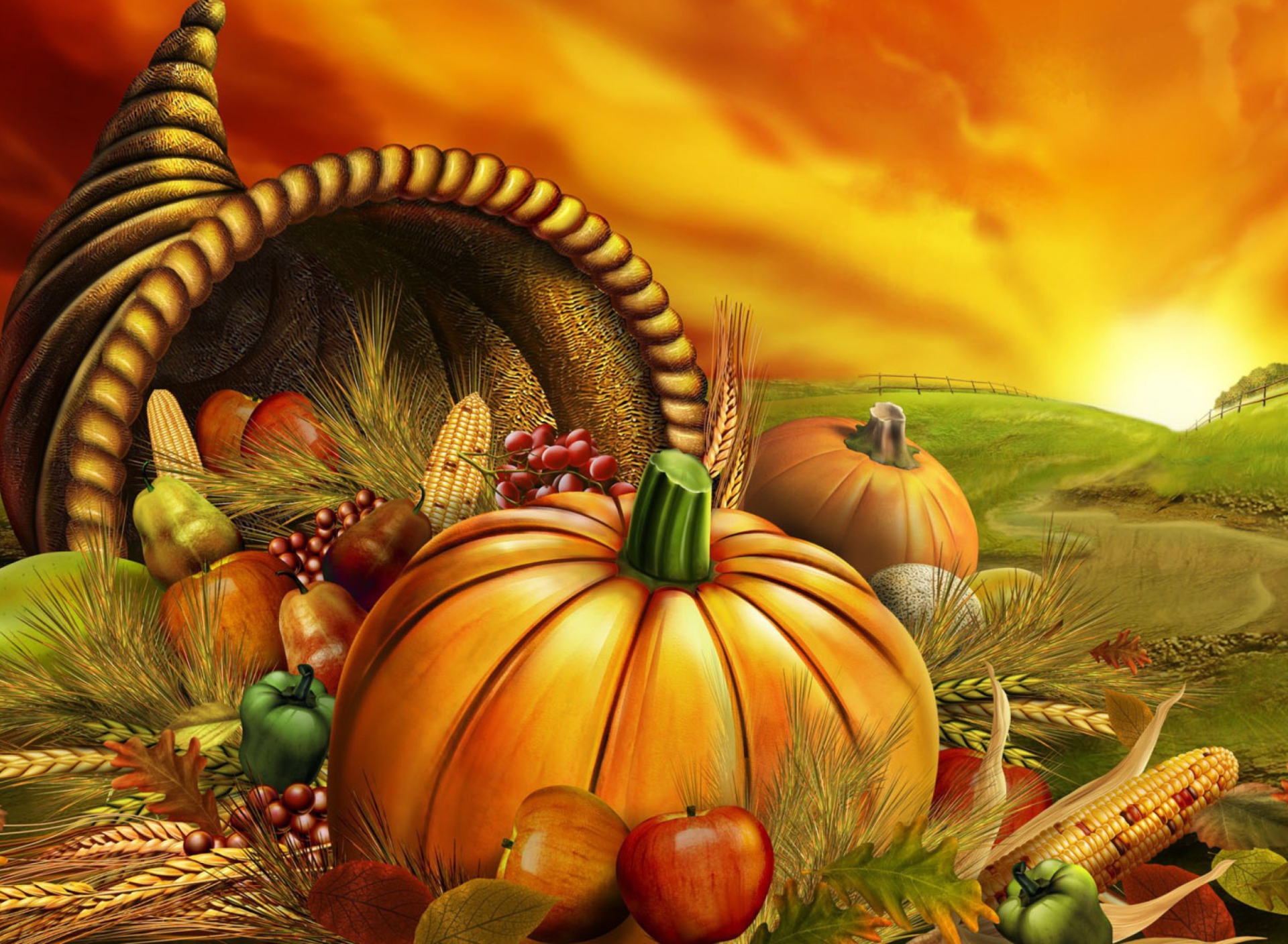 Thanksgiving Pumpkin wallpaper 1920x1408