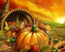 Das Thanksgiving Pumpkin Wallpaper 220x176