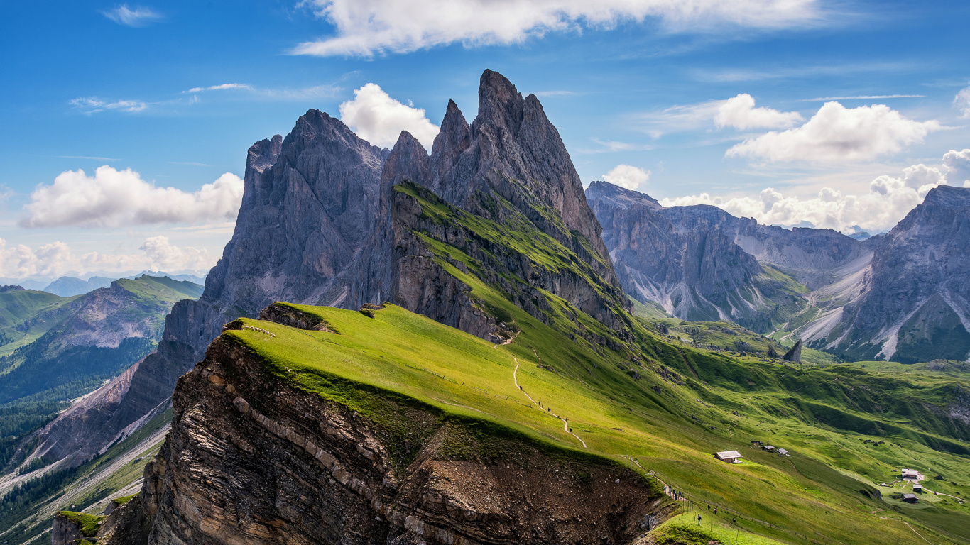 Обои Parco Naturale Puez Odle Dolomites South Tyrol in Italy 1366x768