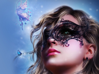 Girl Wearing Mask wallpaper 320x240