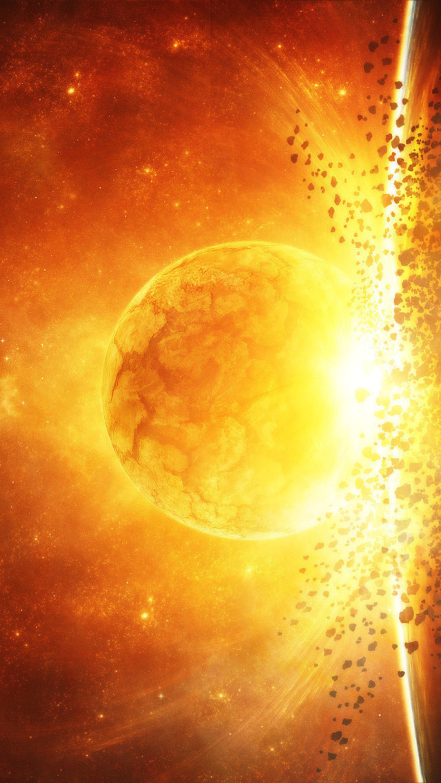 Обои Fire Planet 640x1136