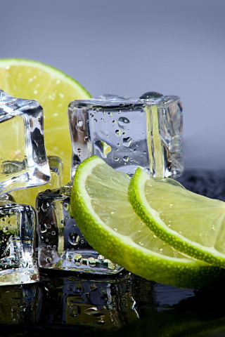 Lime With Ice wallpaper 320x480