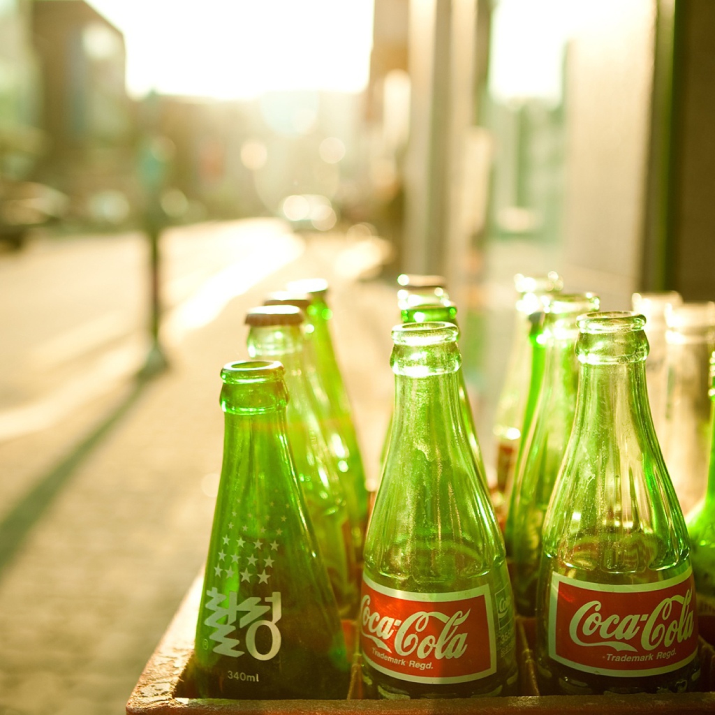 Coca Cola Bottles wallpaper 1024x1024