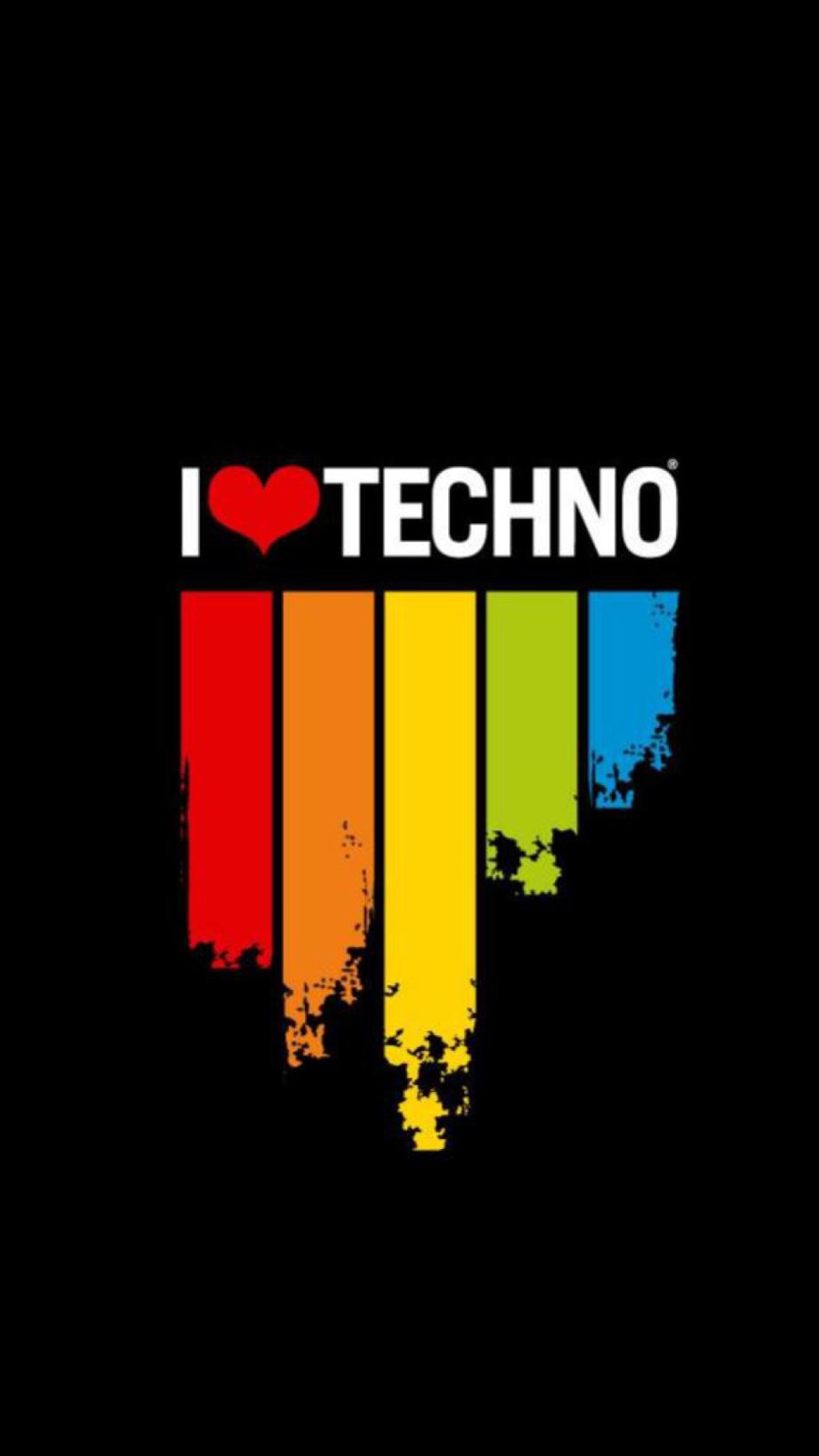 Sfondi I Love Techno 1080x1920