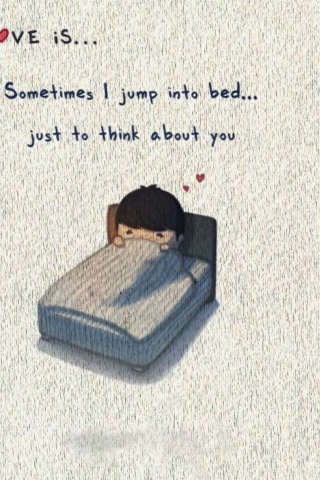 Love Is Jump To Bed wallpaper 320x480