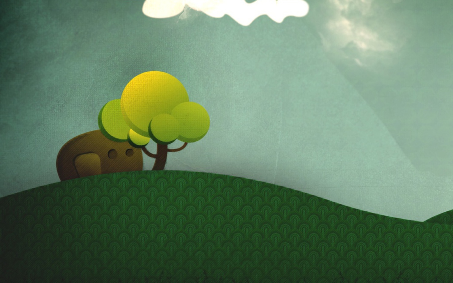 Screenshot №1 pro téma Elephant Hiding Behind Tree 1440x900