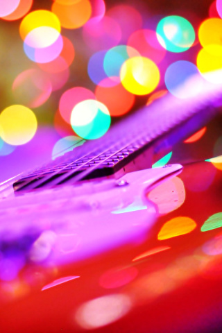 Fondo de pantalla Bokeh Guitar 320x480