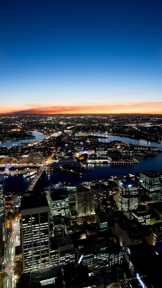 Fondo de pantalla Sydney Night Lights 640x1136