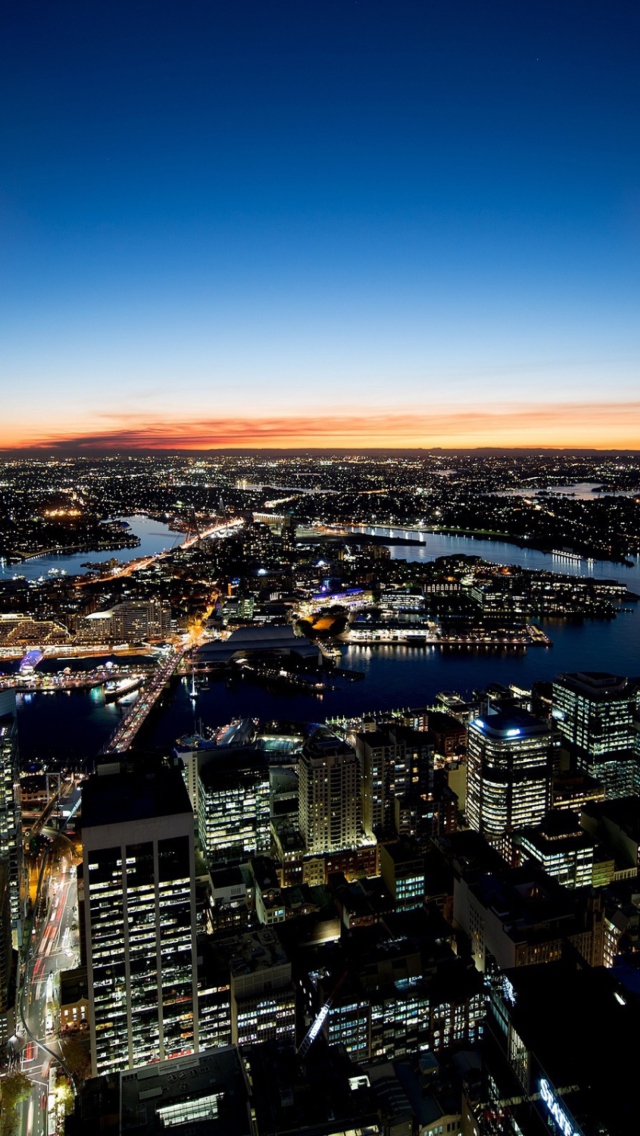 Das Sydney Night Lights Wallpaper 640x1136